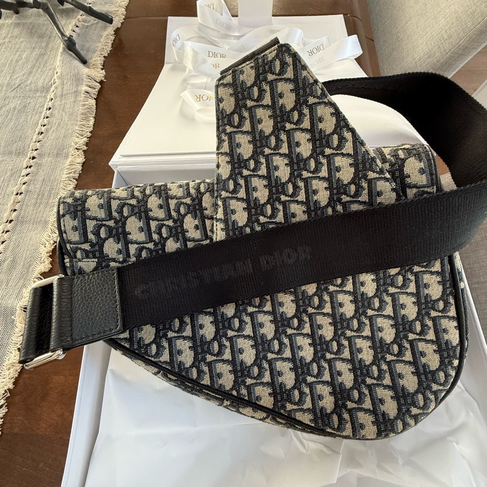 Dior Blue and Black Monogram Canvas Bag - Picture 7 of 7
